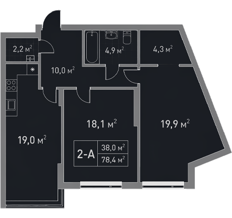 2-кімнатна квартира 2А